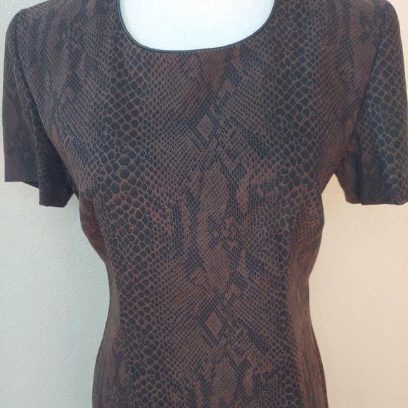 Studio C / 8 /Snakeskin Print Brown Dress - Picture 3 of 7